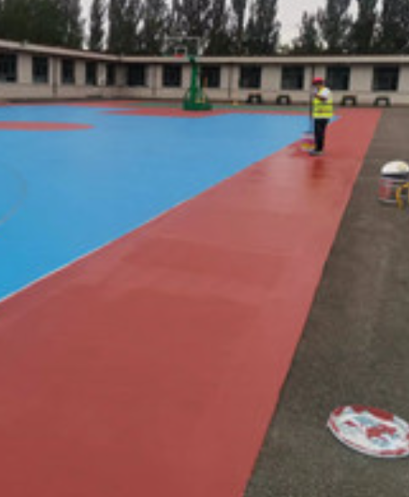 幸福路街道旧篮球场地面改造翻新整改   